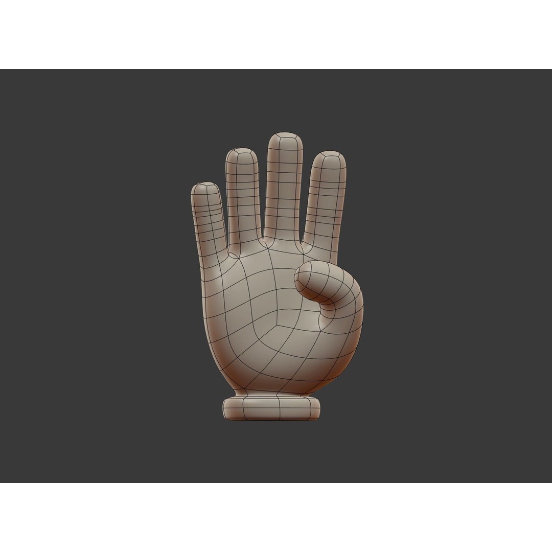 Hand Emoji Signs 3D Model – Cartoon Style Low-Poly Pack for Animation - View 44