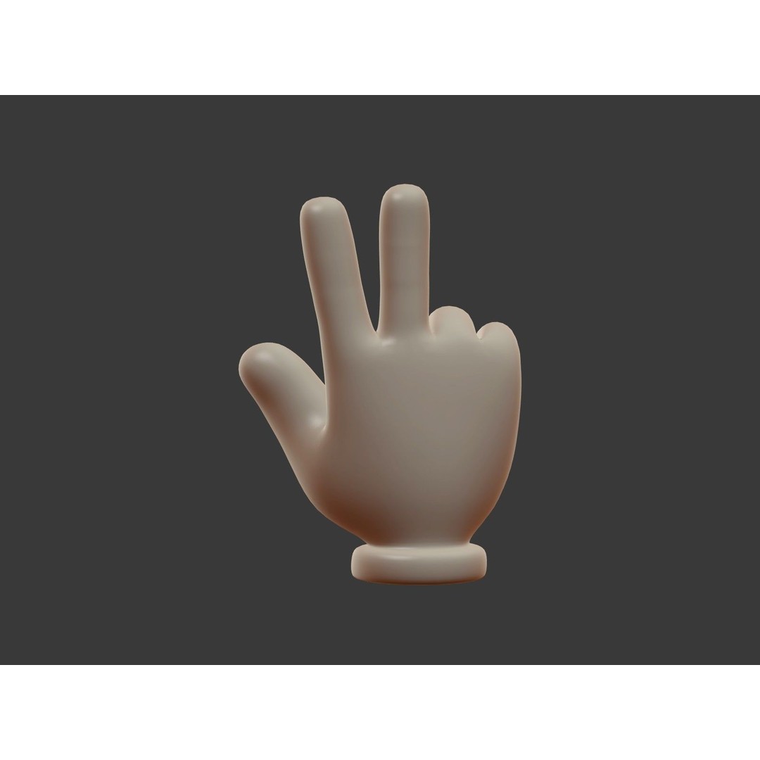 Hand Emoji Signs 3D Model – Cartoon Style Low-Poly Pack for Animation - View 45