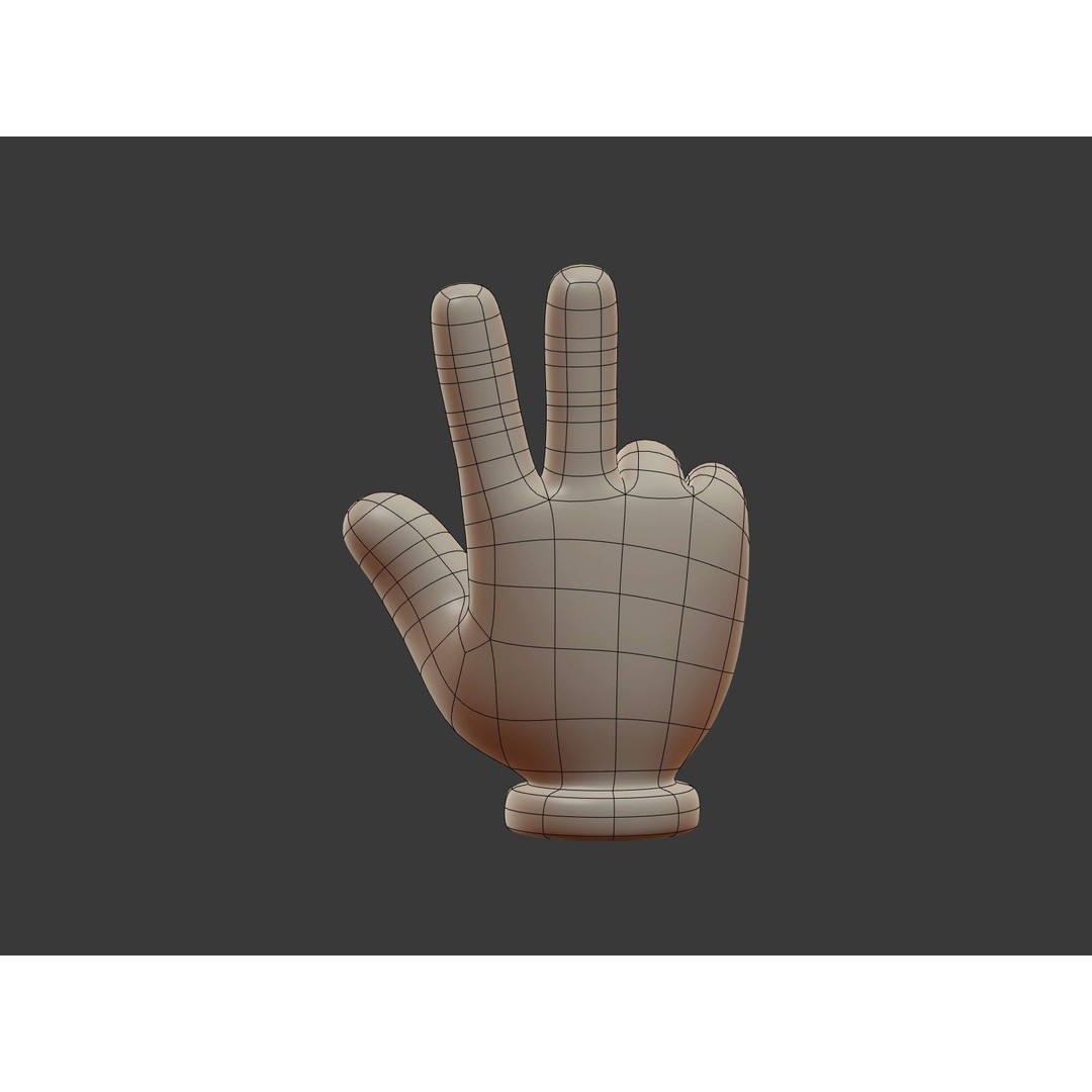 Hand Emoji Signs 3D Model – Cartoon Style Low-Poly Pack for Animation - View 46