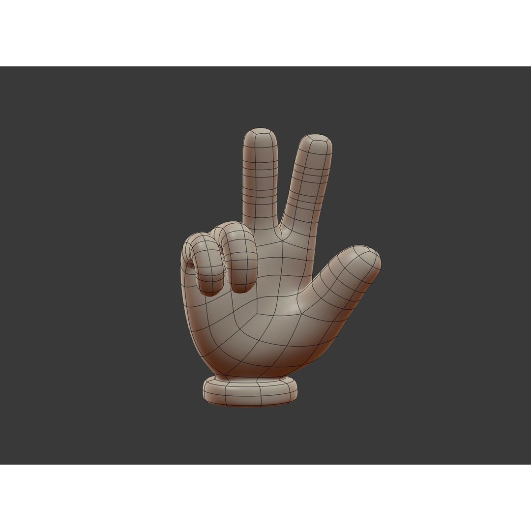 Hand Emoji Signs 3D Model – Cartoon Style Low-Poly Pack for Animation - View 47