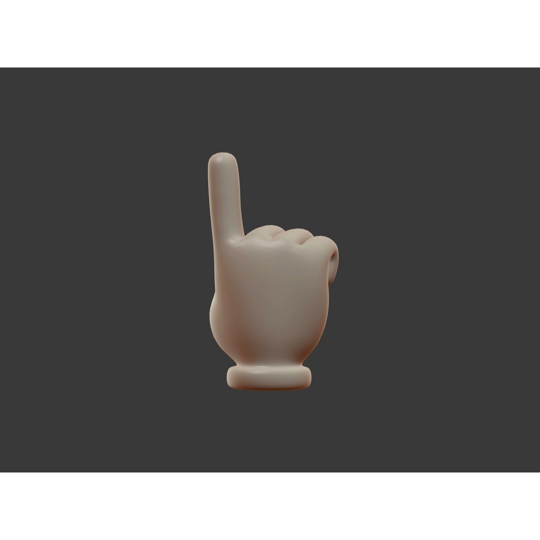 Hand Emoji Signs 3D Model – Cartoon Style Low-Poly Pack for Animation - View 9