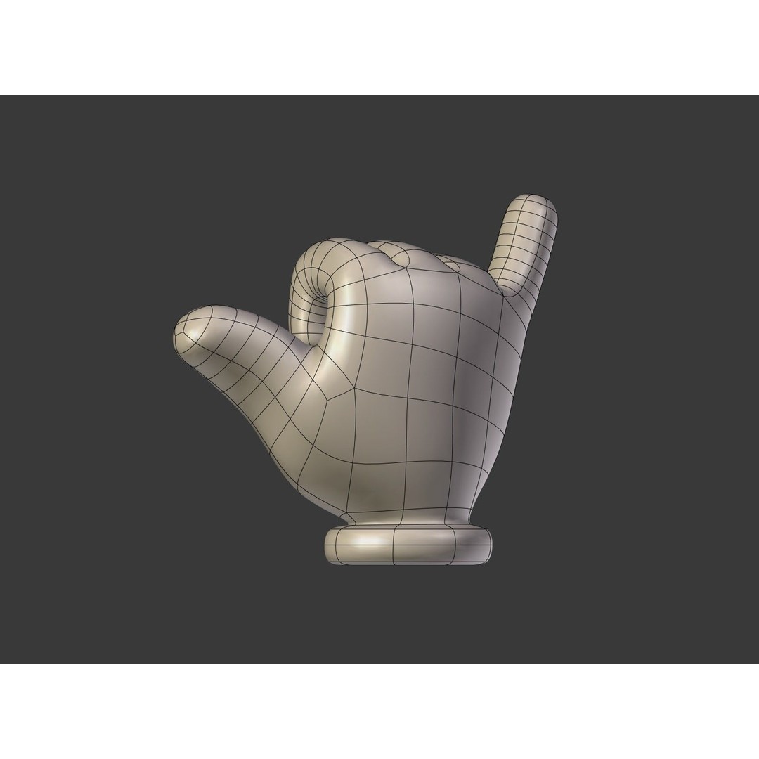 Cartoon Hand Emoji 3D Model – Low Poly Icon Pack, Blender, FBX