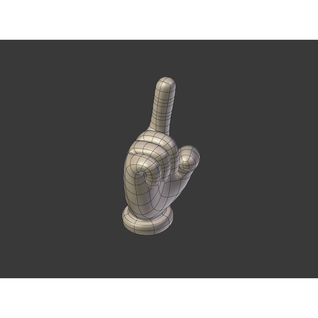 Cartoon Hand Emoji 3D Model – Low Poly Icon Pack, Blender, FBX - View 10