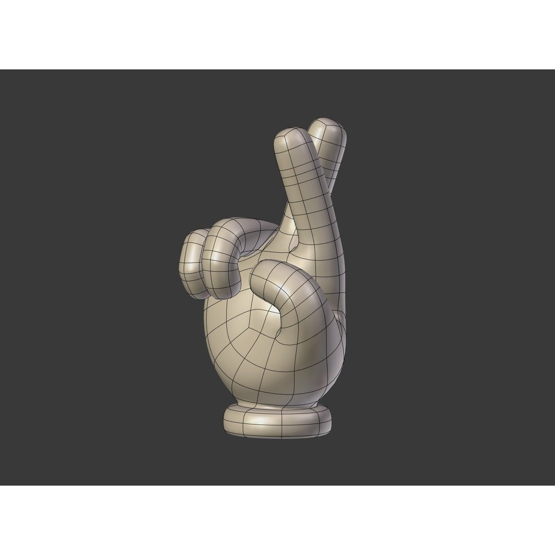 Cartoon Hand Emoji 3D Model – Low Poly Icon Pack, Blender, FBX - View 15