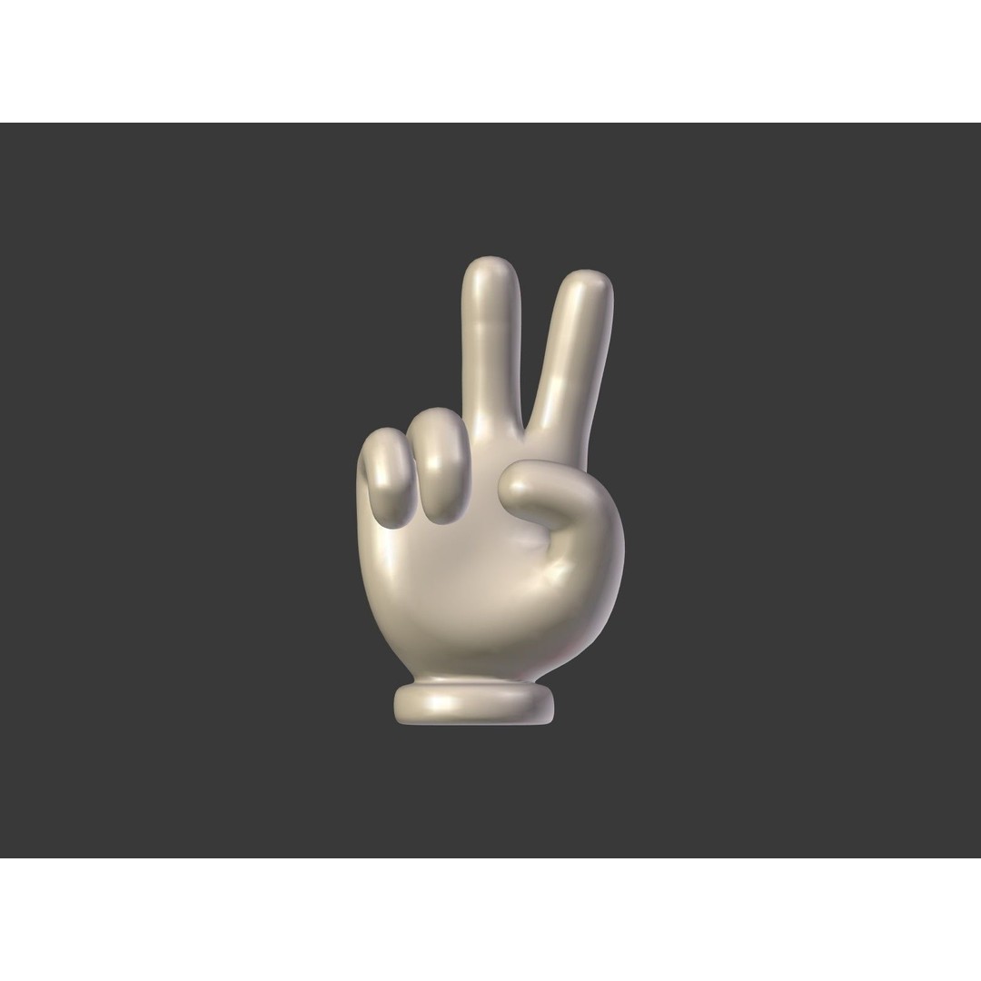 Cartoon Hand Emoji 3D Model – Low Poly Icon Pack, Blender, FBX - View 20