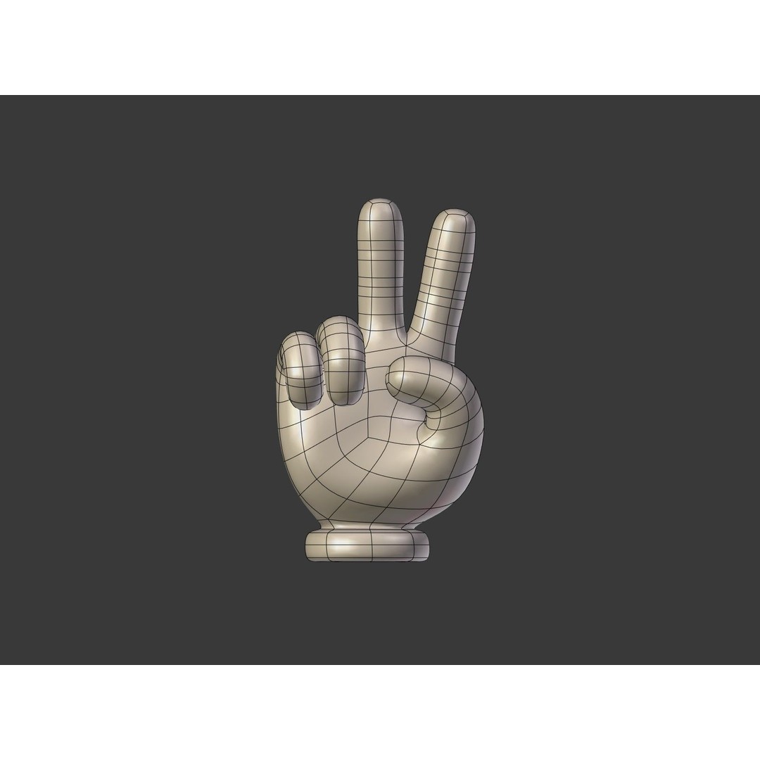 Cartoon Hand Emoji 3D Model – Low Poly Icon Pack, Blender, FBX - View 21