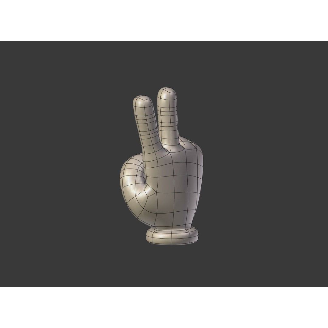 Cartoon Hand Emoji 3D Model – Low Poly Icon Pack, Blender, FBX - View 22