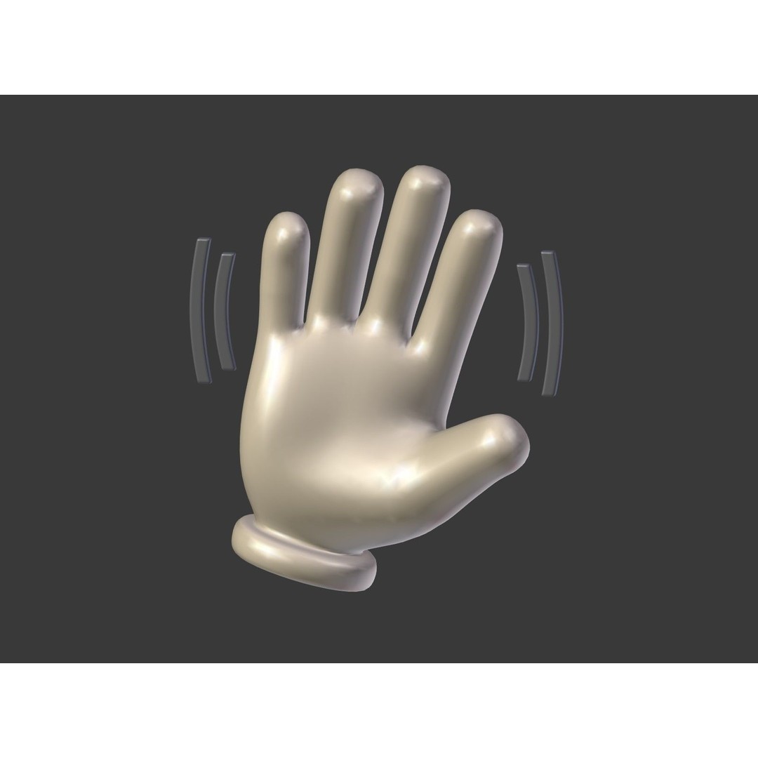 Cartoon Hand Emoji 3D Model – Low Poly Icon Pack, Blender, FBX - View 26