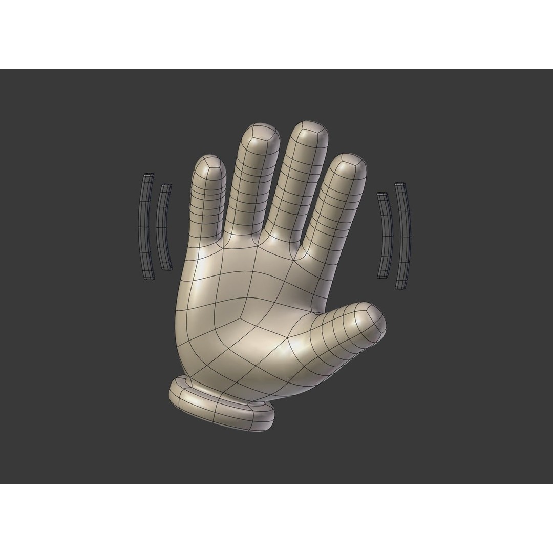 Cartoon Hand Emoji 3D Model – Low Poly Icon Pack, Blender, FBX - View 27