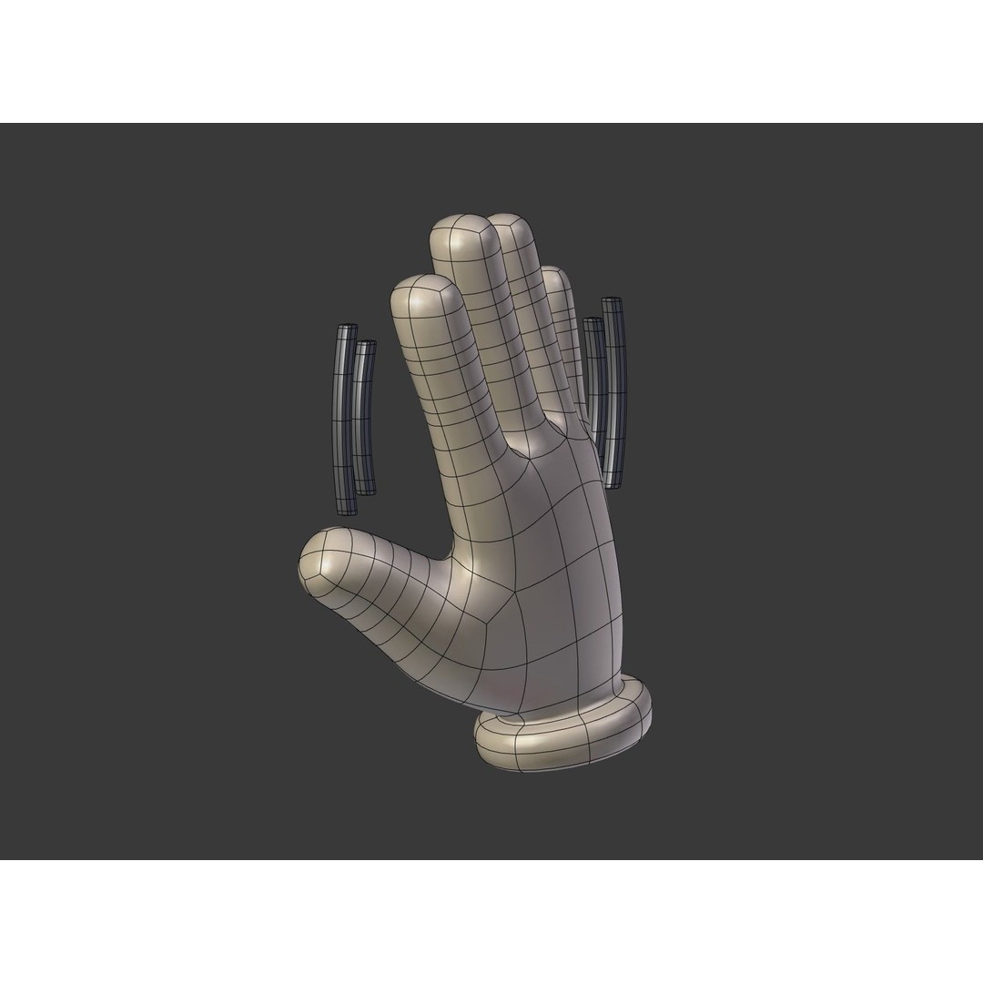 Cartoon Hand Emoji 3D Model – Low Poly Icon Pack, Blender, FBX - View 28