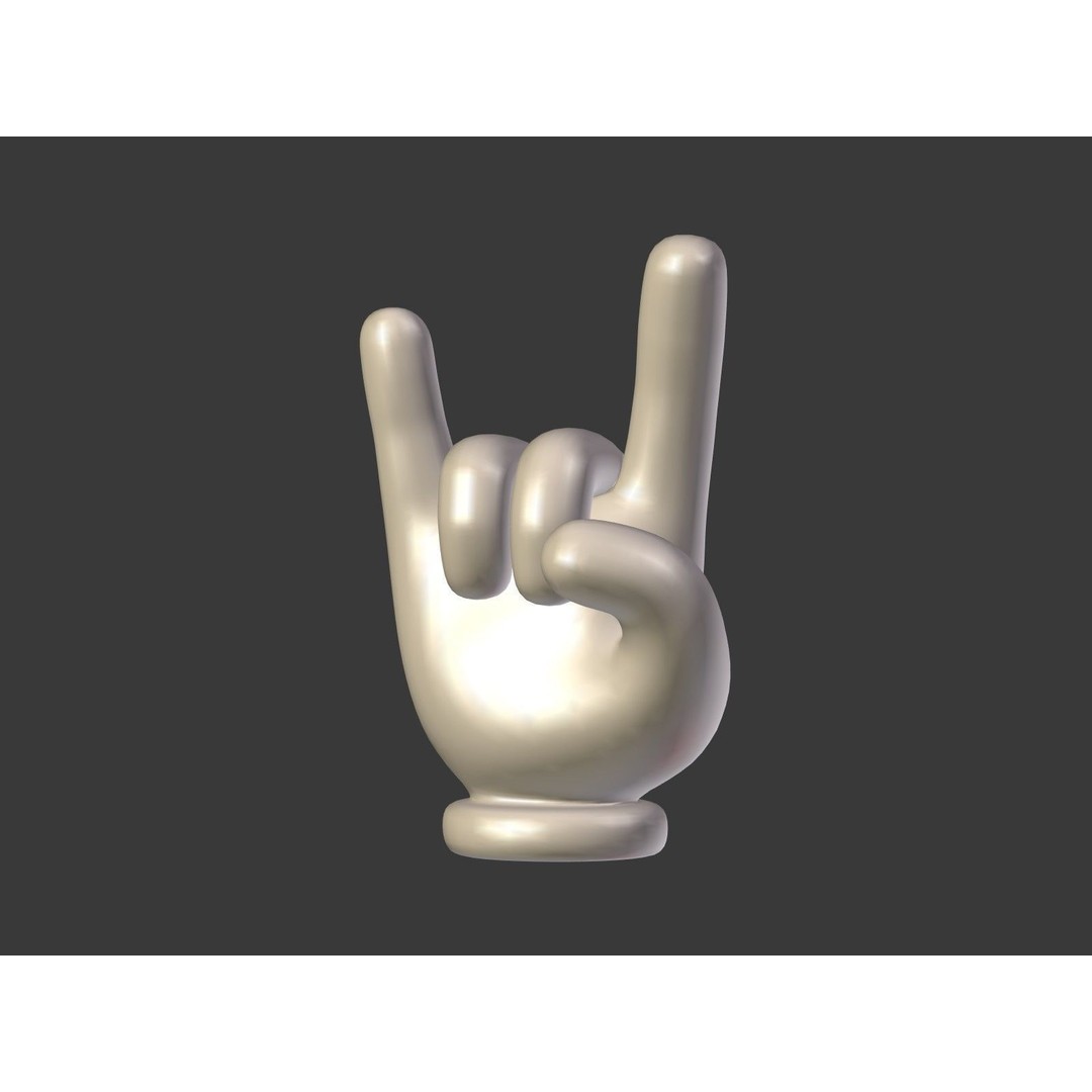 Cartoon Hand Emoji 3D Model – Low Poly Icon Pack, Blender, FBX - View 29