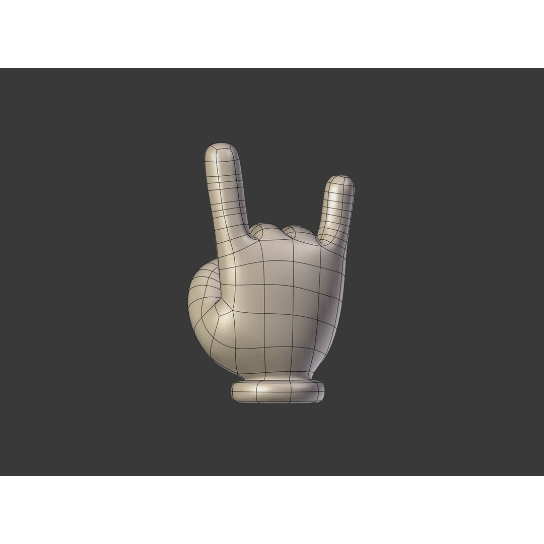 Cartoon Hand Emoji 3D Model – Low Poly Icon Pack, Blender, FBX - View 31
