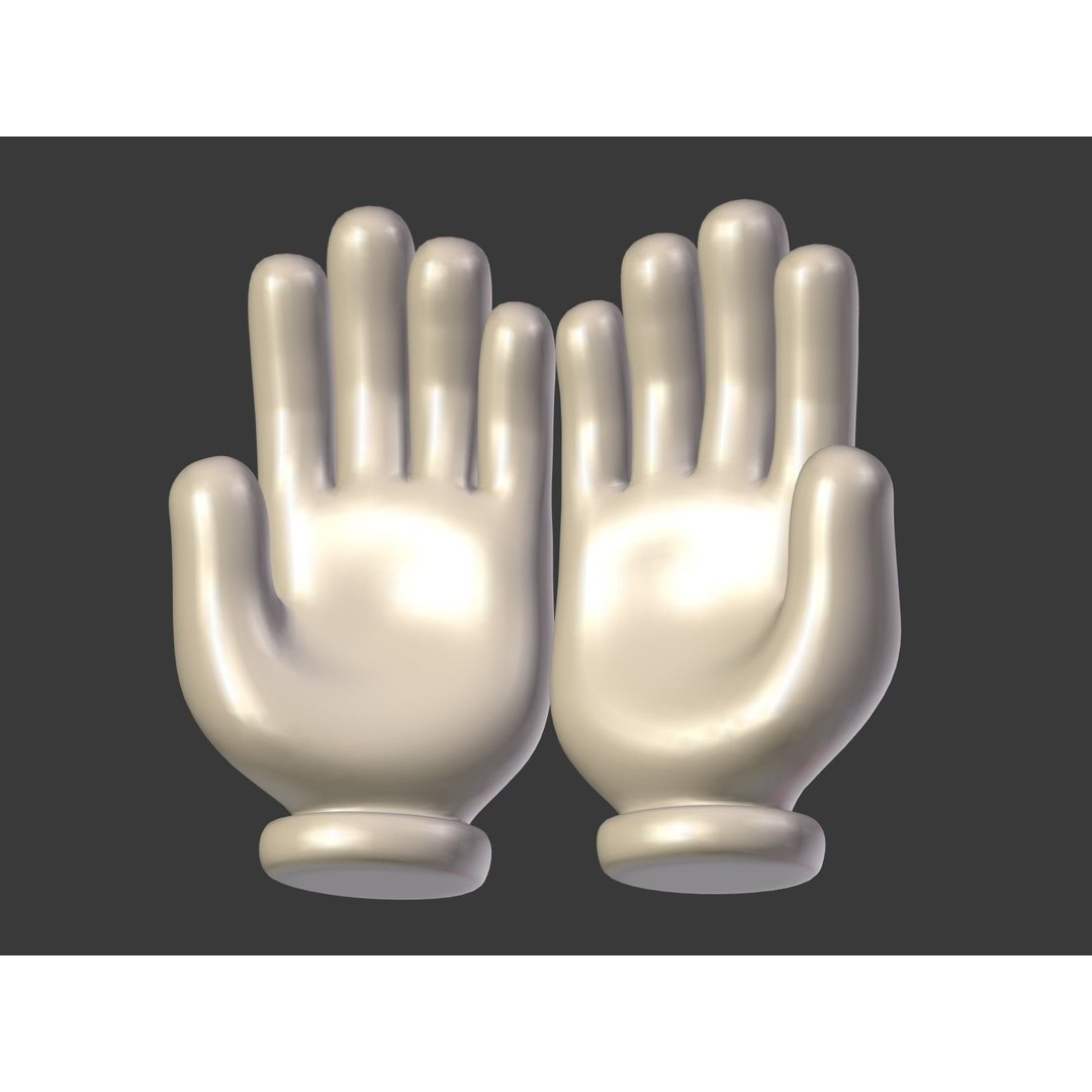 Cartoon Hand Emoji 3D Model – Low Poly Icon Pack, Blender, FBX - View 32