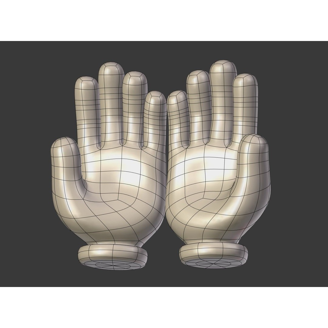 Cartoon Hand Emoji 3D Model – Low Poly Icon Pack, Blender, FBX - View 36