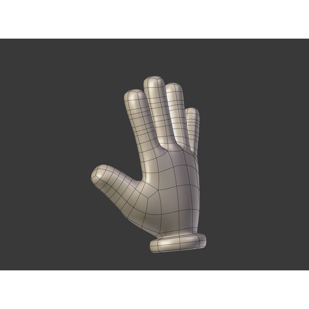 Cartoon Hand Emoji 3D Model – Low Poly Icon Pack, Blender, FBX - View 37
