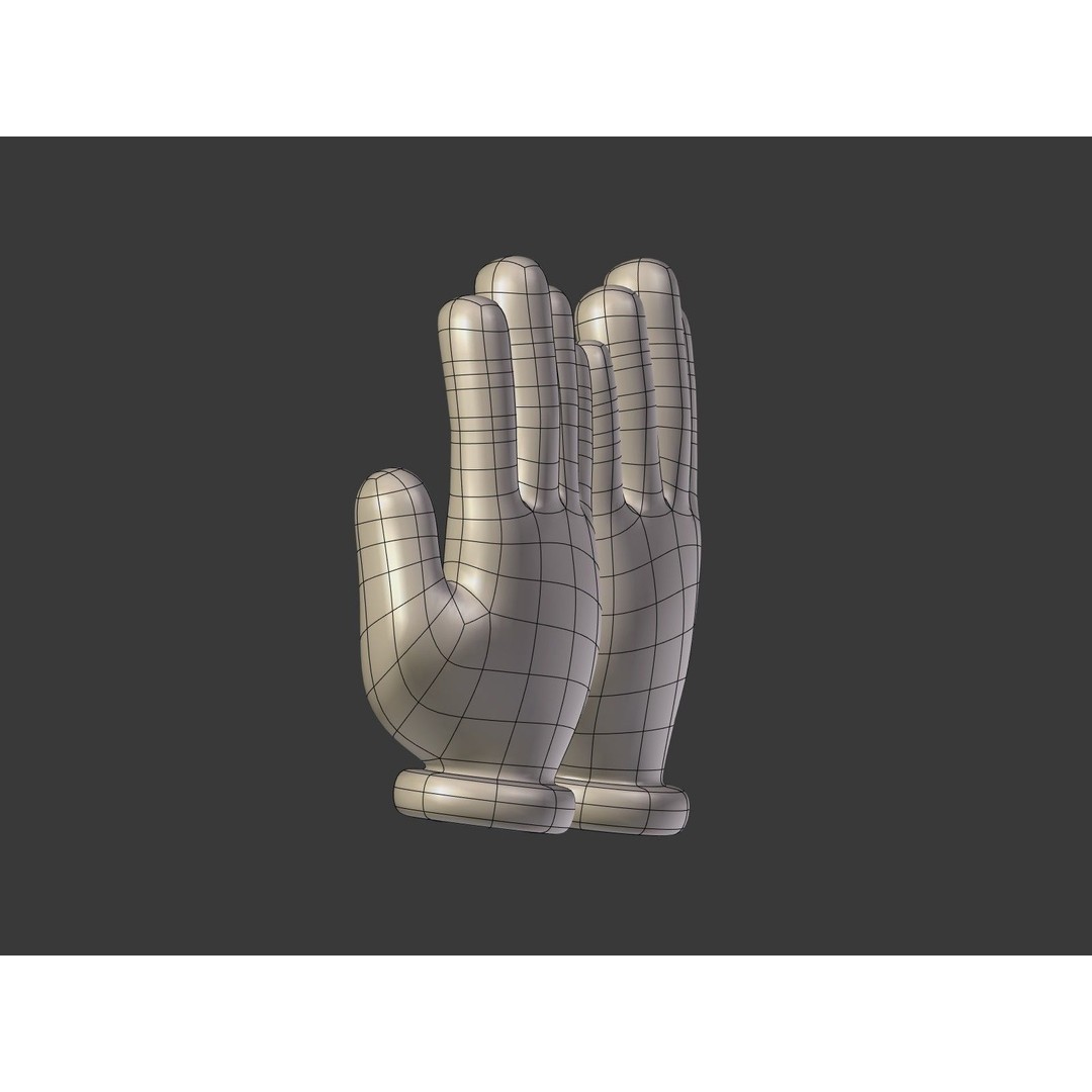 Cartoon Hand Emoji 3D Model – Low Poly Icon Pack, Blender, FBX - View 39