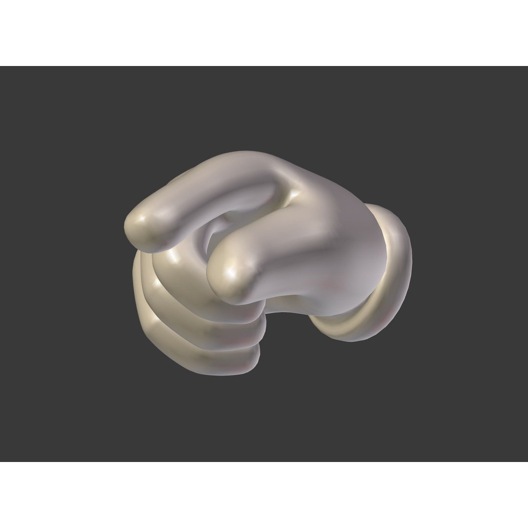 Cartoon Hand Emoji 3D Model – Low Poly Icon Pack, Blender, FBX - View 40