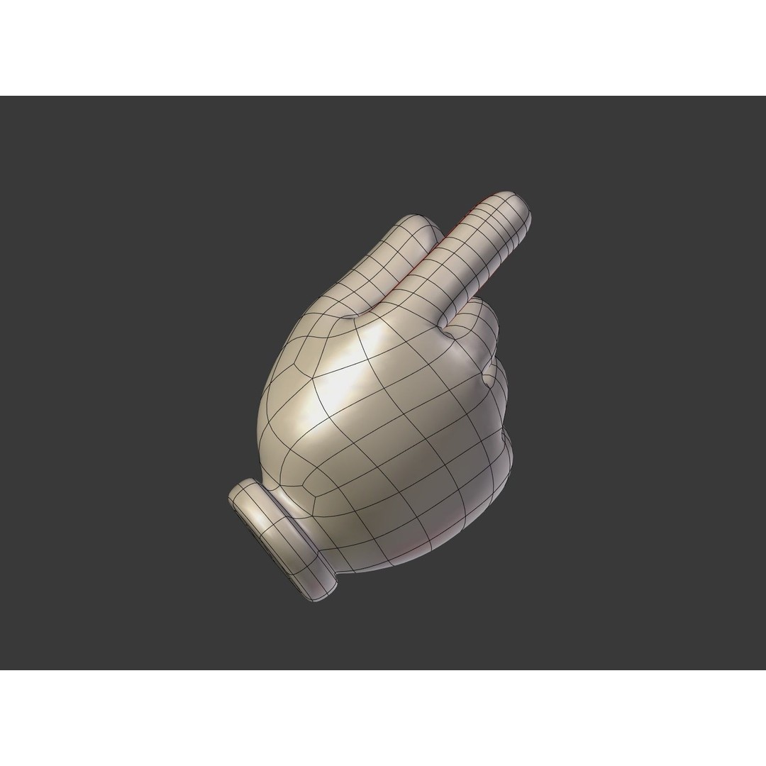 Cartoon Hand Emoji 3D Model – Low Poly Icon Pack, Blender, FBX - View 42