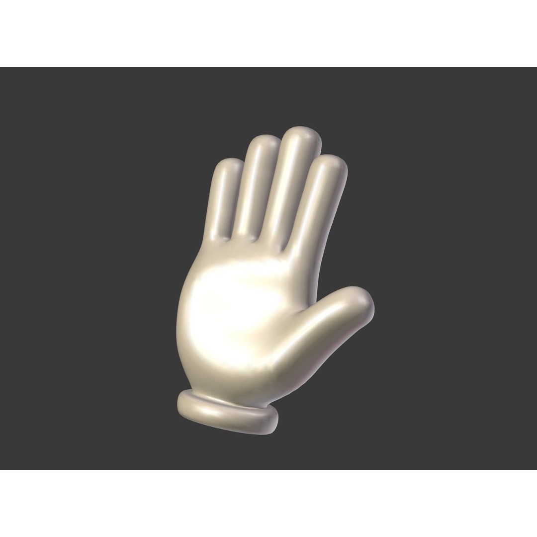 Cartoon Hand Emoji 3D Model – Low Poly Icon Pack, Blender, FBX - View 43