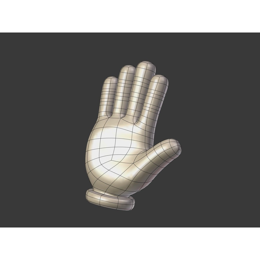 Cartoon Hand Emoji 3D Model – Low Poly Icon Pack, Blender, FBX - View 44