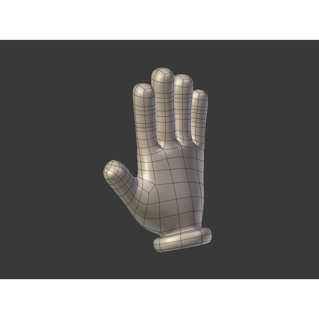 Cartoon Hand Emoji 3D Model – Low Poly Icon Pack, Blender, FBX - View 45