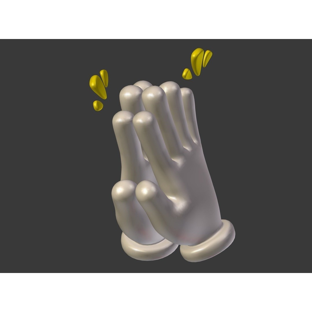 Cartoon Hand Emoji 3D Model – Low Poly Icon Pack, Blender, FBX - View 46