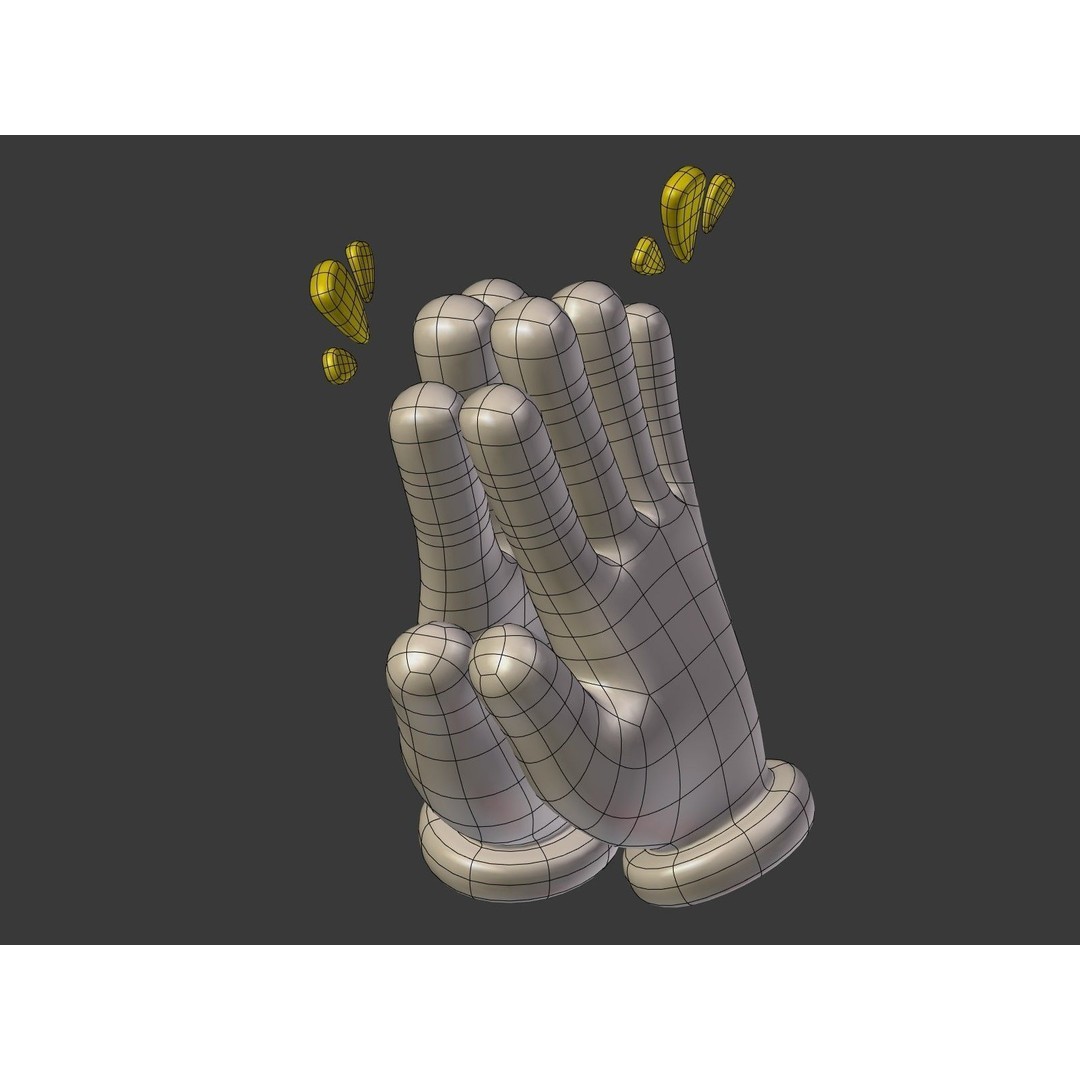 Cartoon Hand Emoji 3D Model – Low Poly Icon Pack, Blender, FBX - View 47