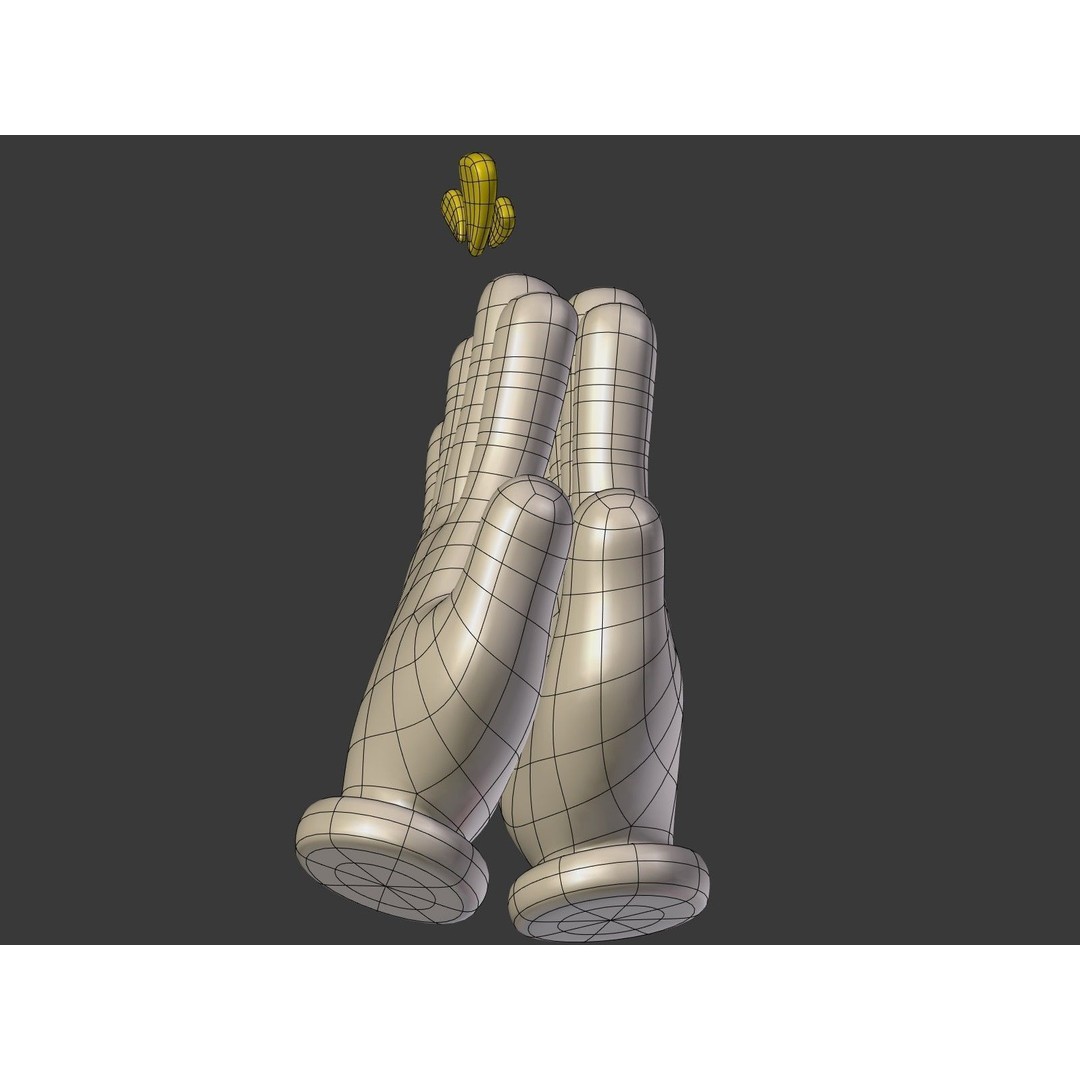 Cartoon Hand Emoji 3D Model – Low Poly Icon Pack, Blender, FBX - View 48