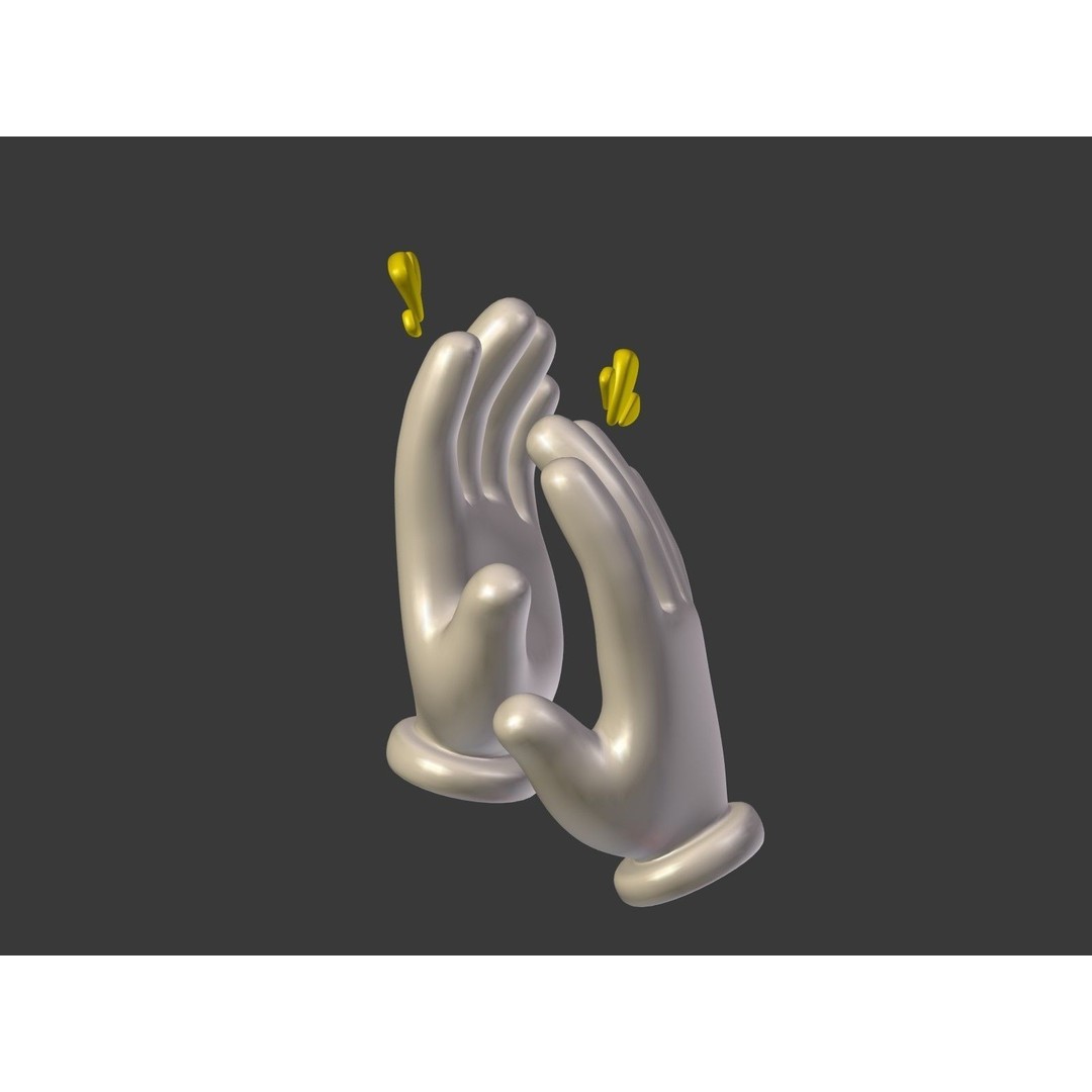 Cartoon Hand Emoji 3D Model – Low Poly Icon Pack, Blender, FBX - View 49