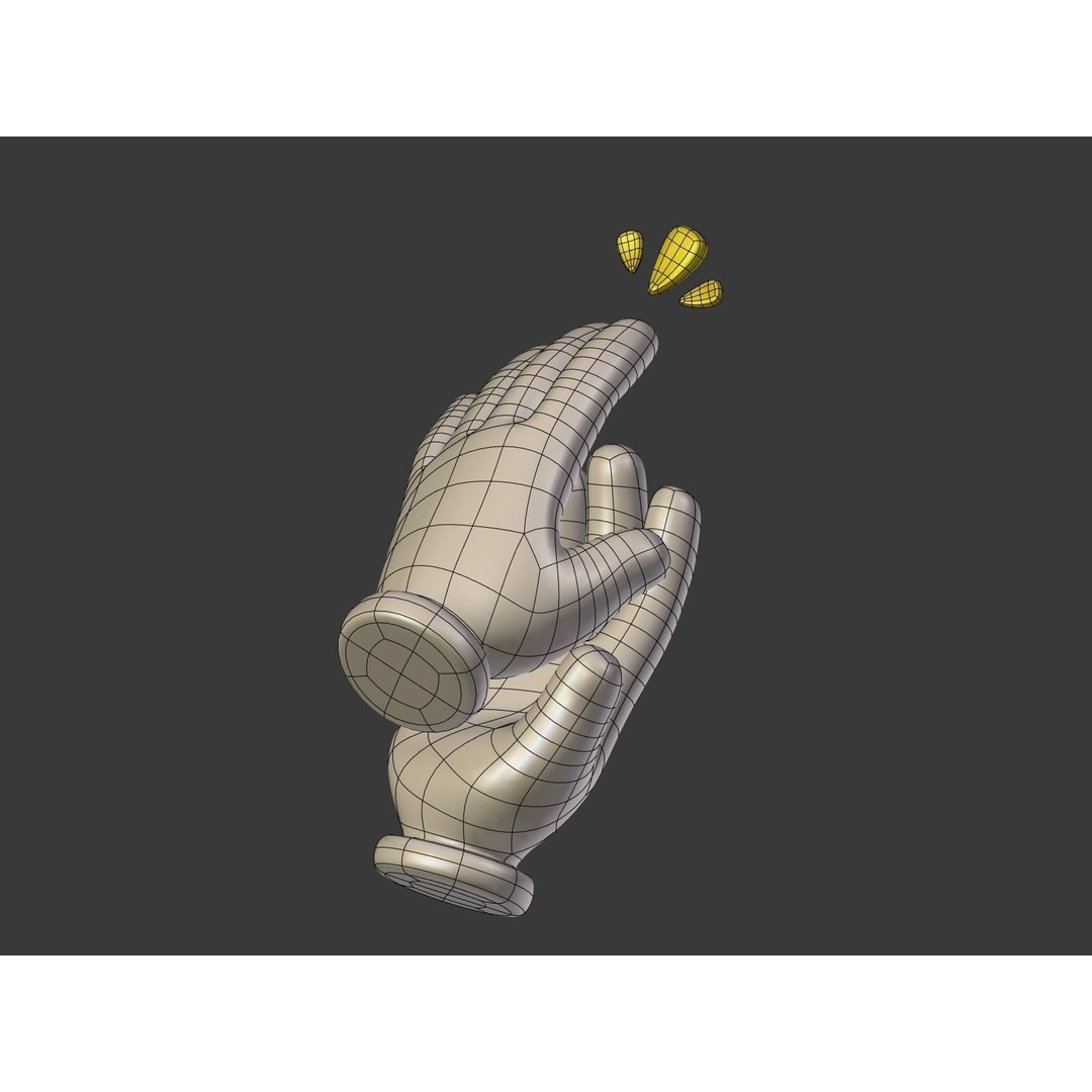 Cartoon Hand Emoji 3D Model – Low Poly Icon Pack, Blender, FBX - View 51