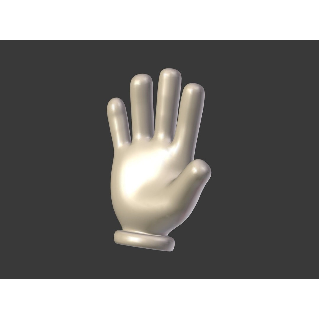 Cartoon Hand Emoji 3D Model – Low Poly Icon Pack, Blender, FBX - View 52