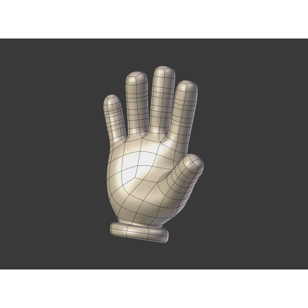 Cartoon Hand Emoji 3D Model – Low Poly Icon Pack, Blender, FBX - View 53
