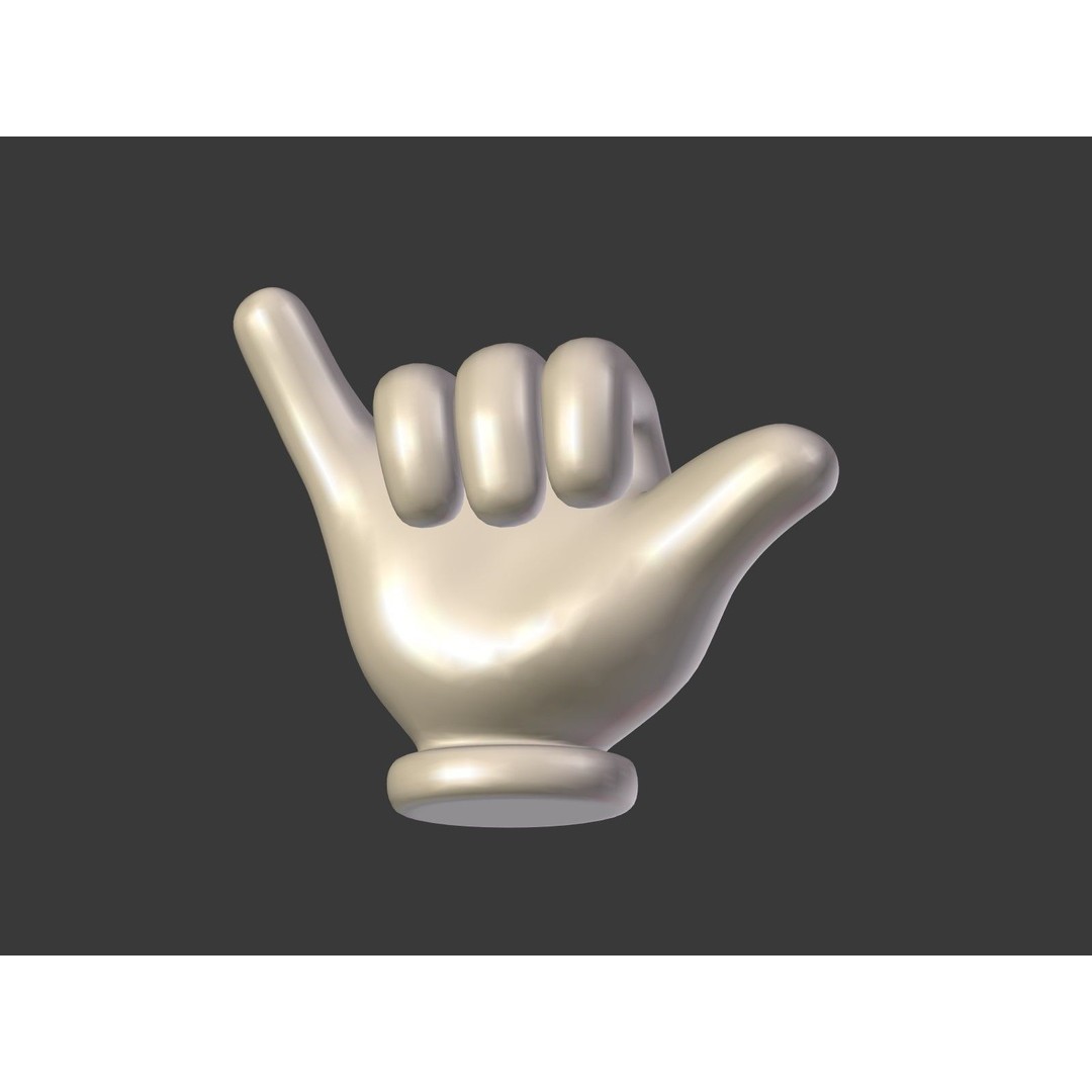 Cartoon Hand Emoji 3D Model – Low Poly Icon Pack, Blender, FBX - View 55