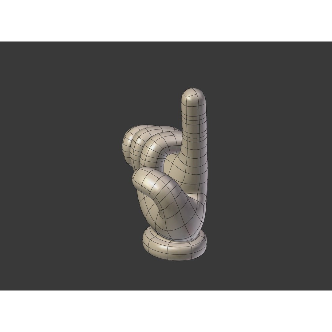 Cartoon Hand Emoji 3D Model – Low Poly Icon Pack, Blender, FBX - View 9