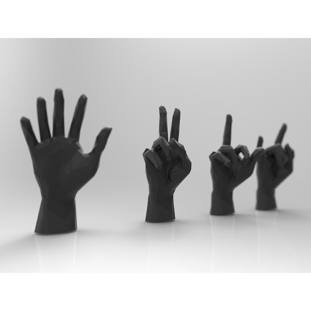 Rigged Hand 3D Model – Low Poly Character Asset for Animation, FBX