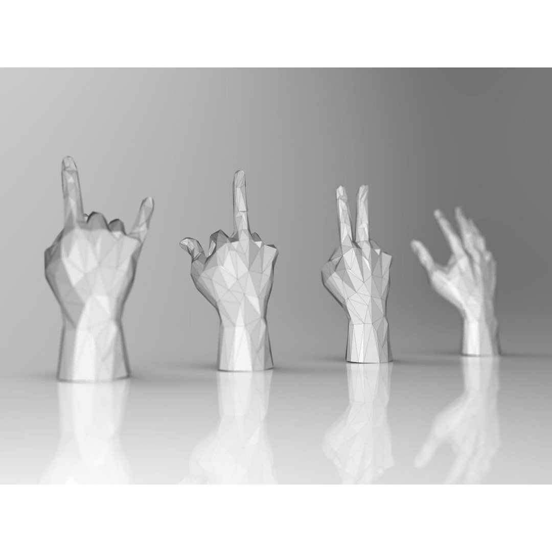 Rigged Hand 3D Model – Low Poly Character Asset for Animation, FBX - View 3