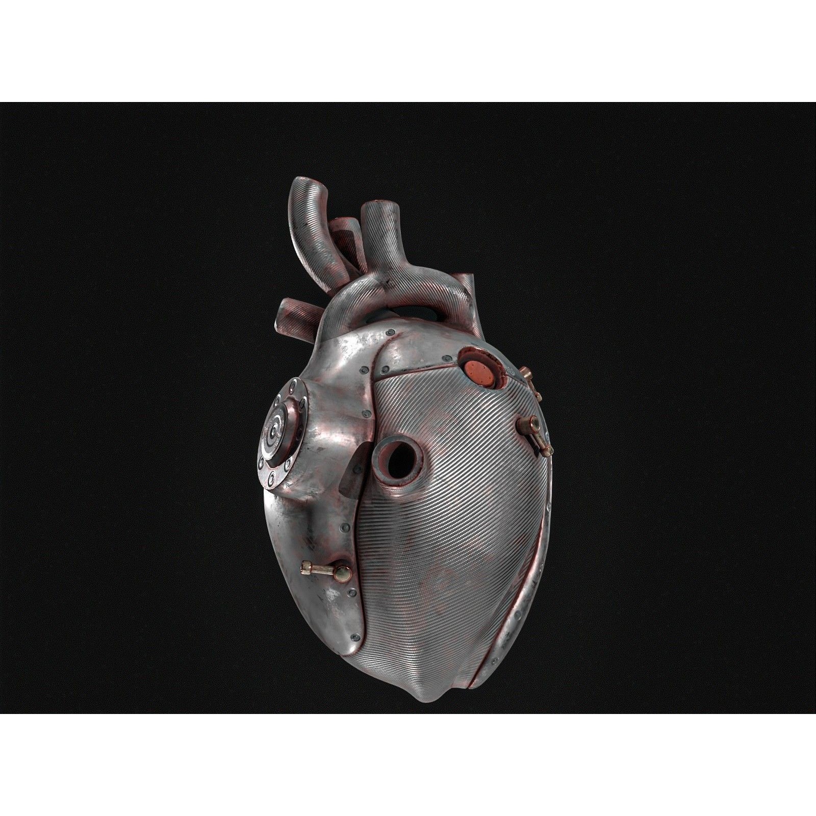 Sci-fi Steel Heart - Low-Poly Game-Ready 3D Model - View 10