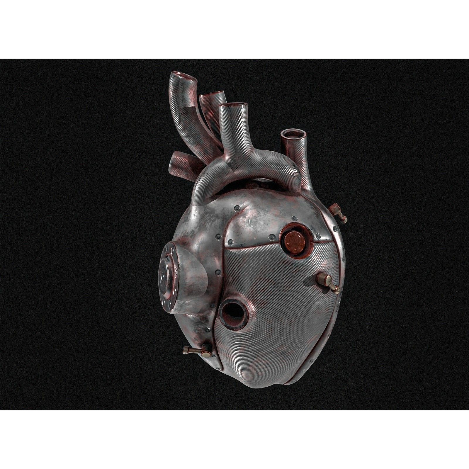 Sci-fi Steel Heart - Low-Poly Game-Ready 3D Model - View 12