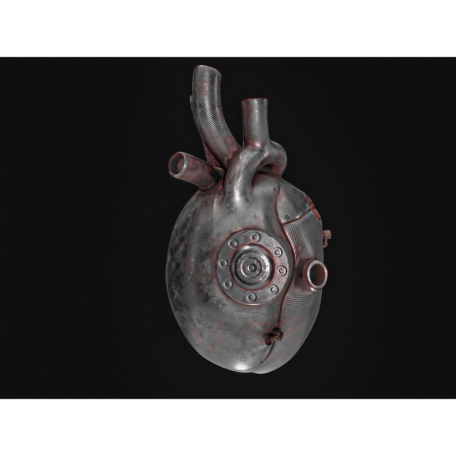 Sci-fi Steel Heart - Low-Poly Game-Ready 3D Model - View 14