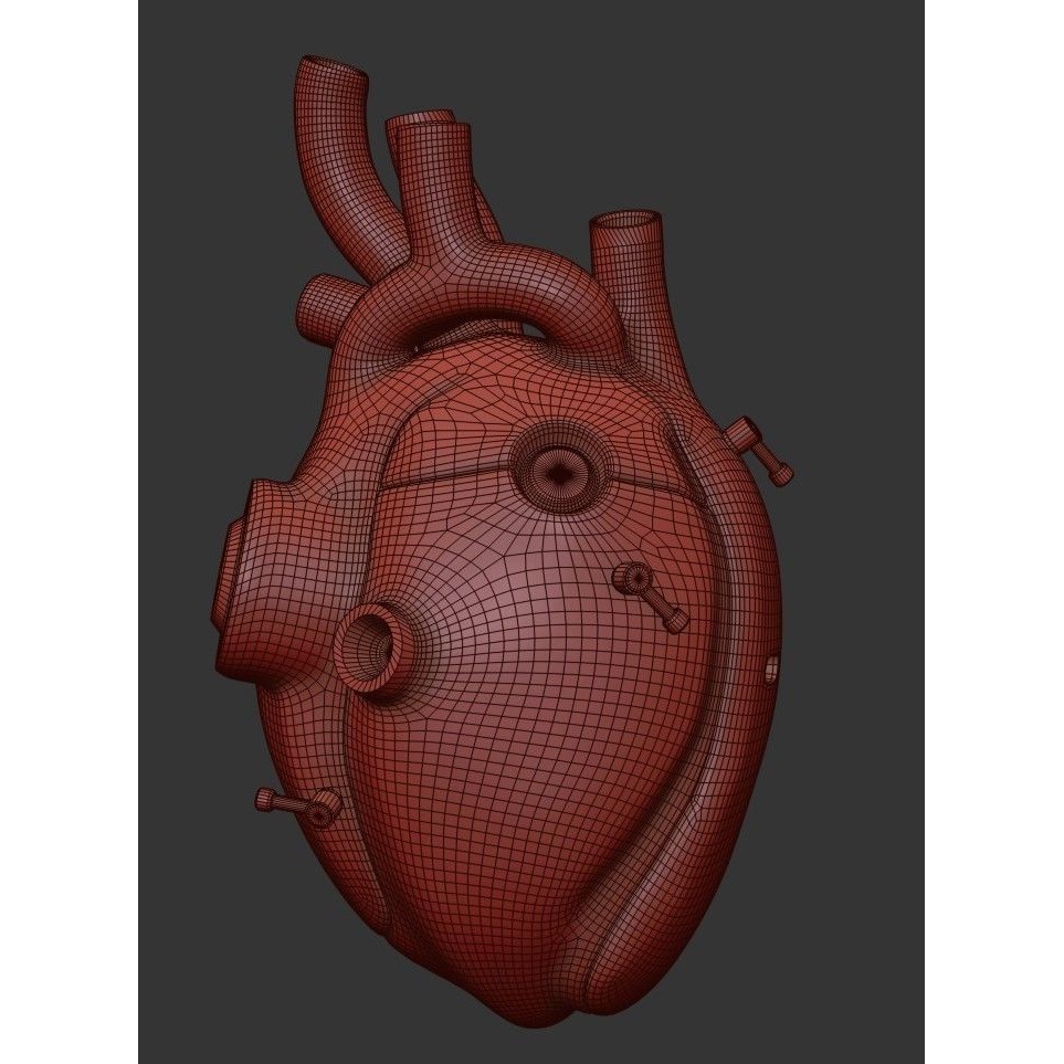 Sci-fi Steel Heart - Low-Poly Game-Ready 3D Model - View 18