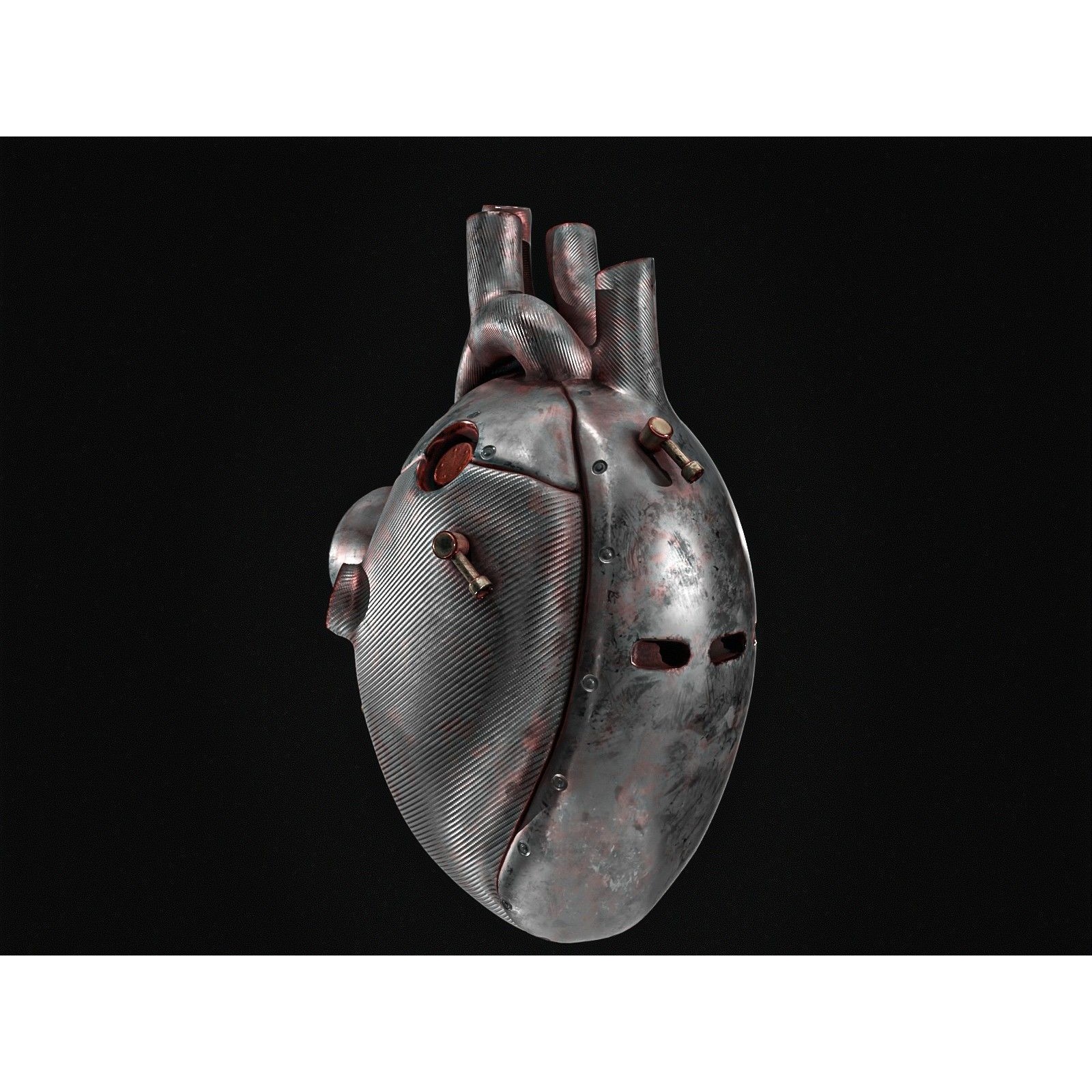 Sci-fi Steel Heart - Low-Poly Game-Ready 3D Model - View 4