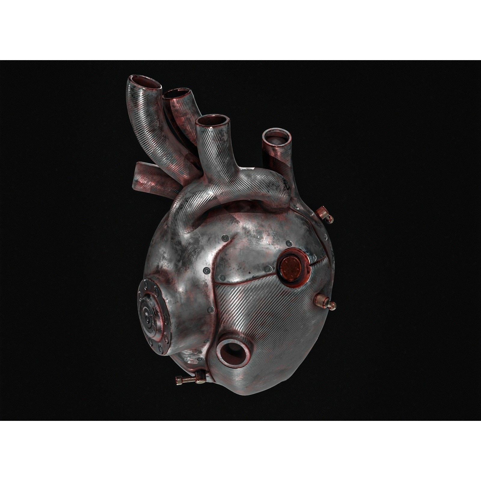 Sci-fi Steel Heart - Low-Poly Game-Ready 3D Model - View 5