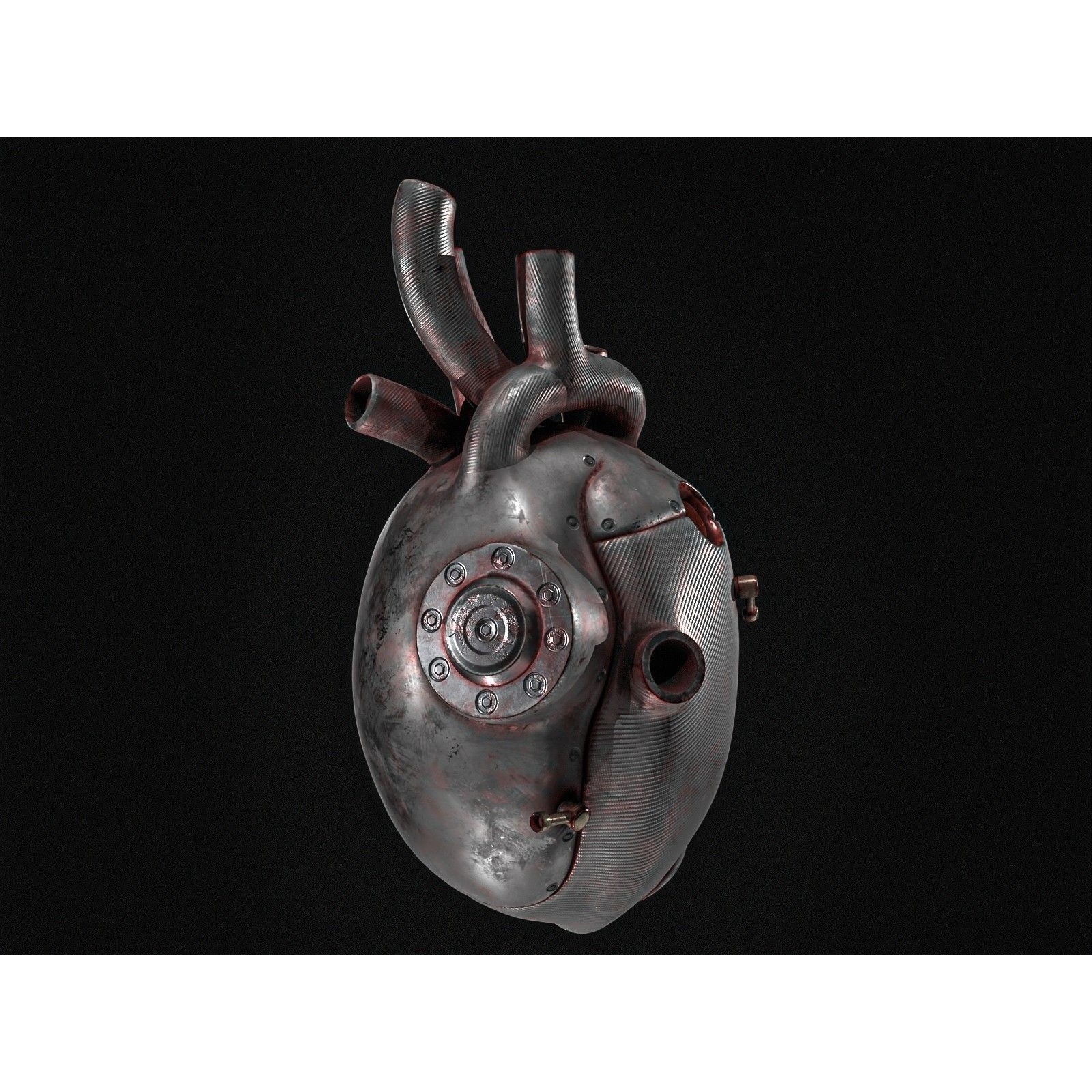Sci-fi Steel Heart - Low-Poly Game-Ready 3D Model - View 6