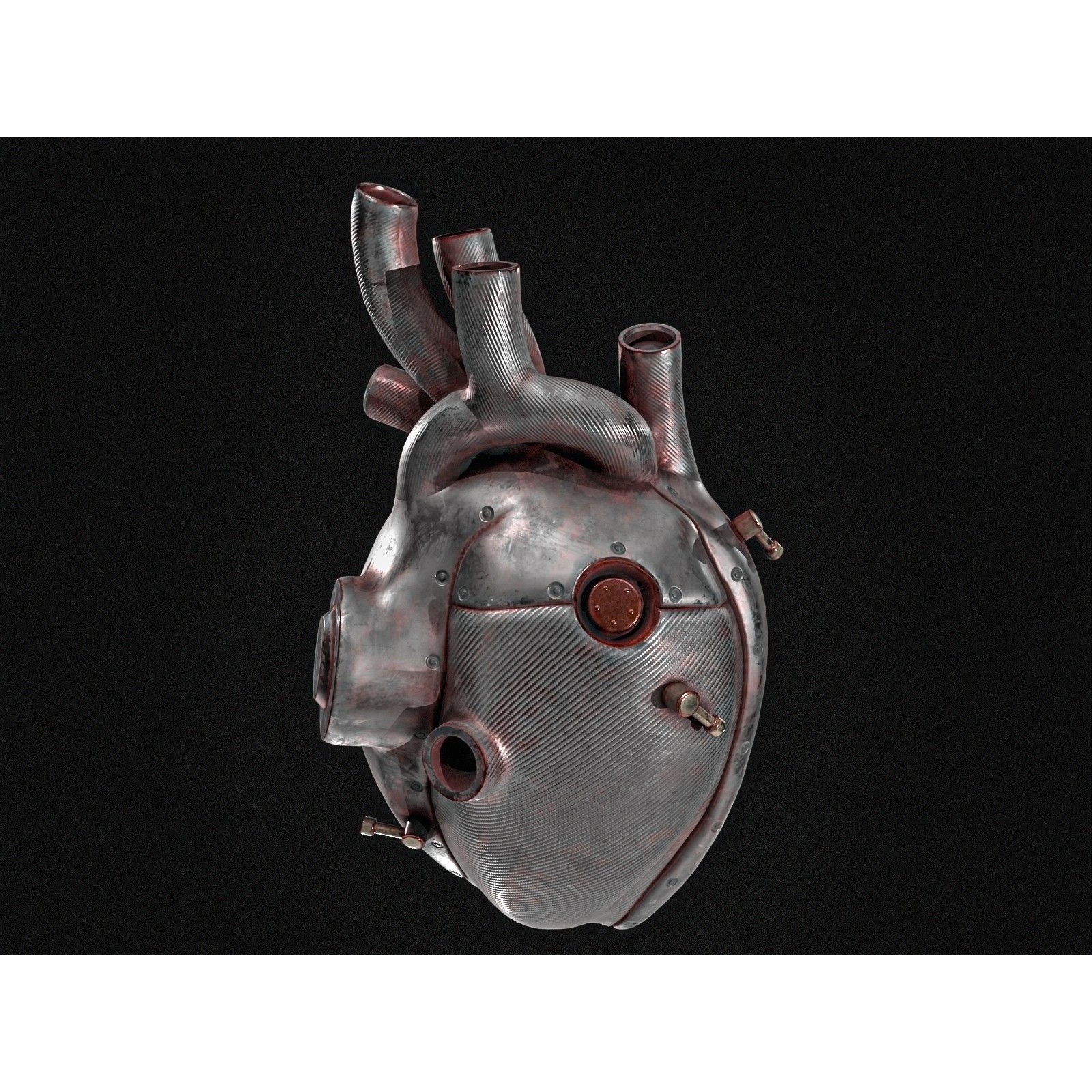 Sci-fi Steel Heart - Low-Poly Game-Ready 3D Model - View 9
