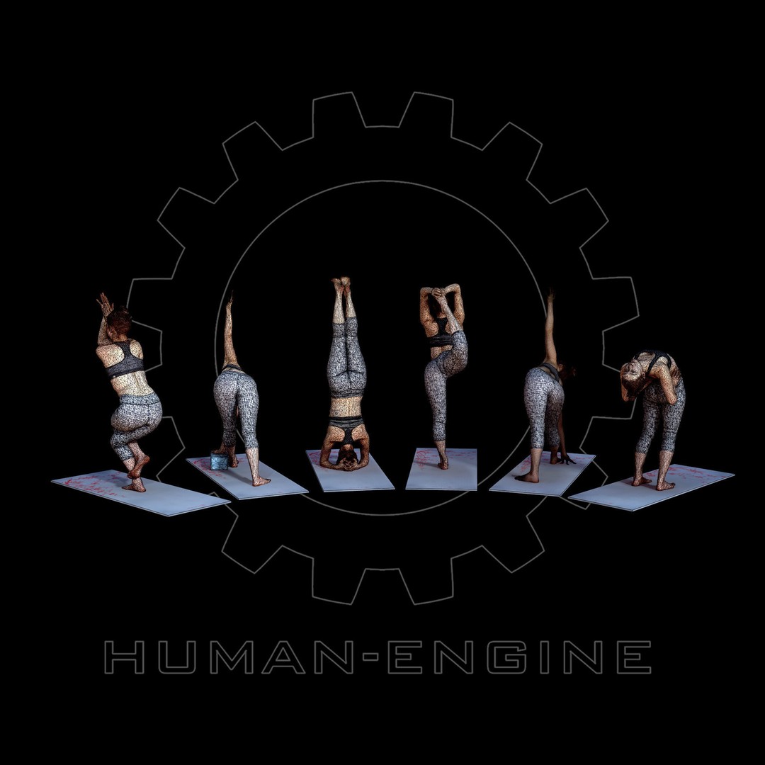 Yoga Female Poses 3D Model – Low Poly Bundle with FBX Formats