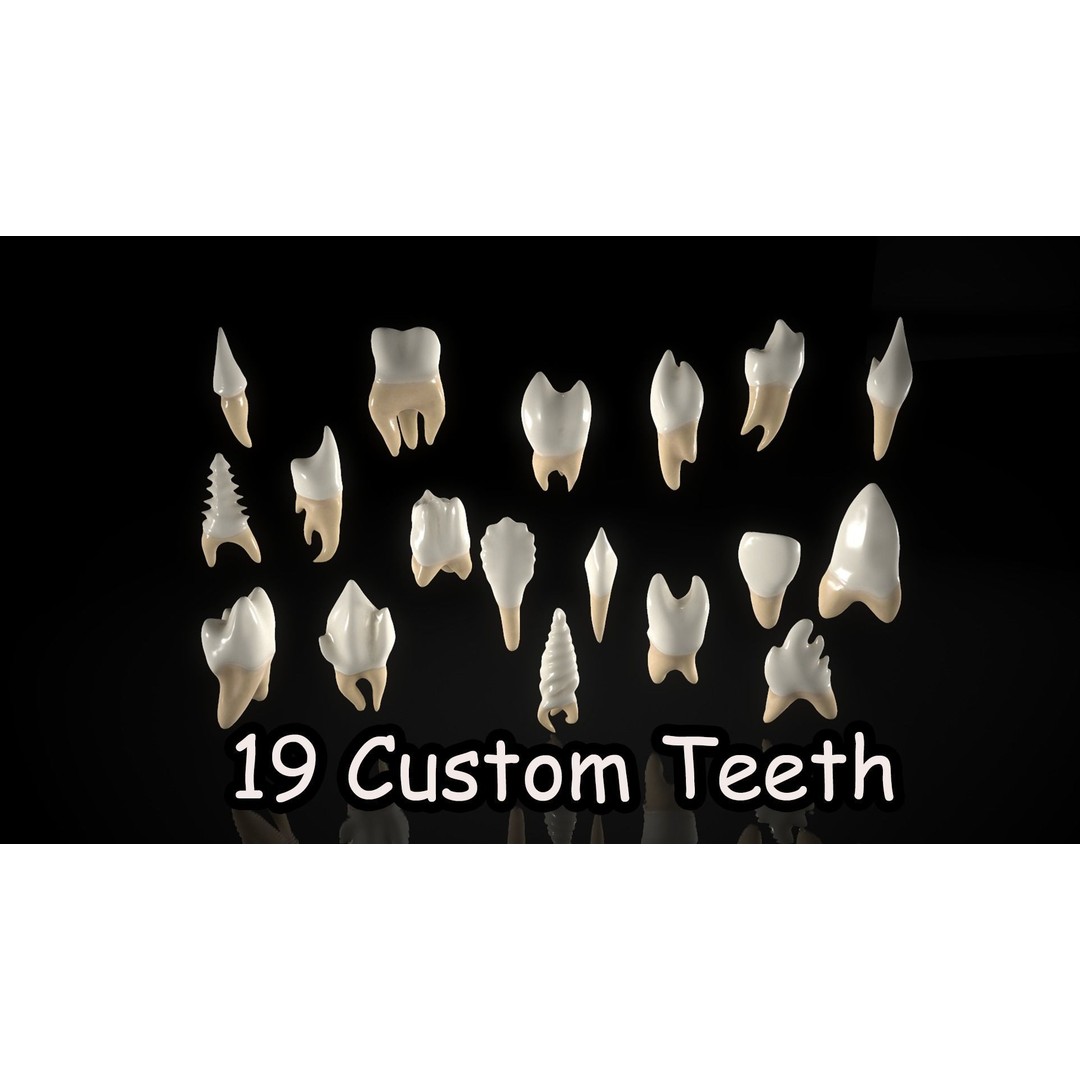 Great Teeth Pack 3D Model – Low Poly Game Asset, PBR Textures - View 16