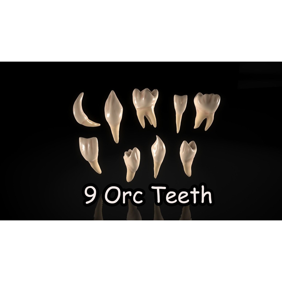 Great Teeth Pack 3D Model – Low Poly Game Asset, PBR Textures - View 28