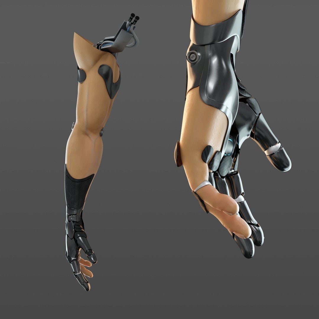 FPS Hand Anatomy Mechanical 3D Model – Rigged PBR Asset for Blender - View 10