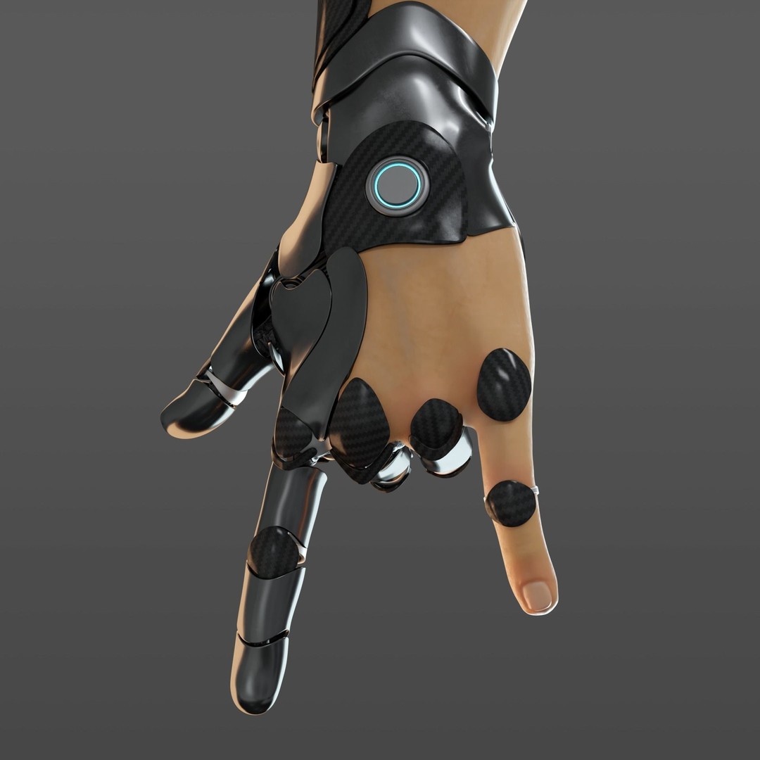 FPS Hand Anatomy Mechanical 3D Model – Rigged PBR Asset for Blender - View 13