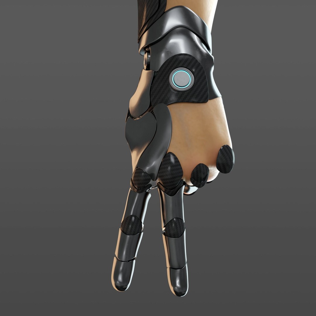 FPS Hand Anatomy Mechanical 3D Model – Rigged PBR Asset for Blender - View 14